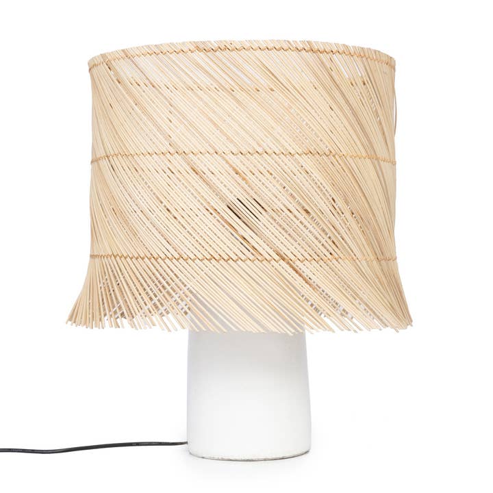 Lampe de table en rotin - Blanc Naturel